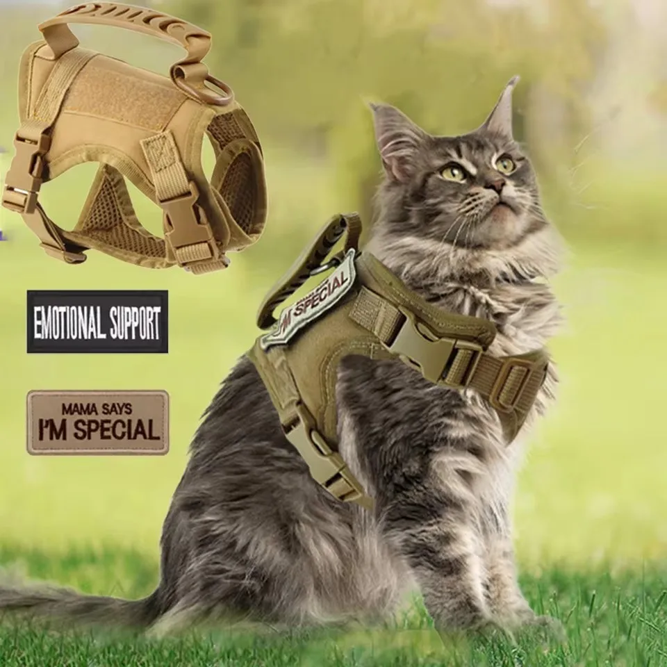 

Tactical Cat Harness Leash Velcro Kit Cat Kit Military Dog Vest for Cats Dogs Cat accessories