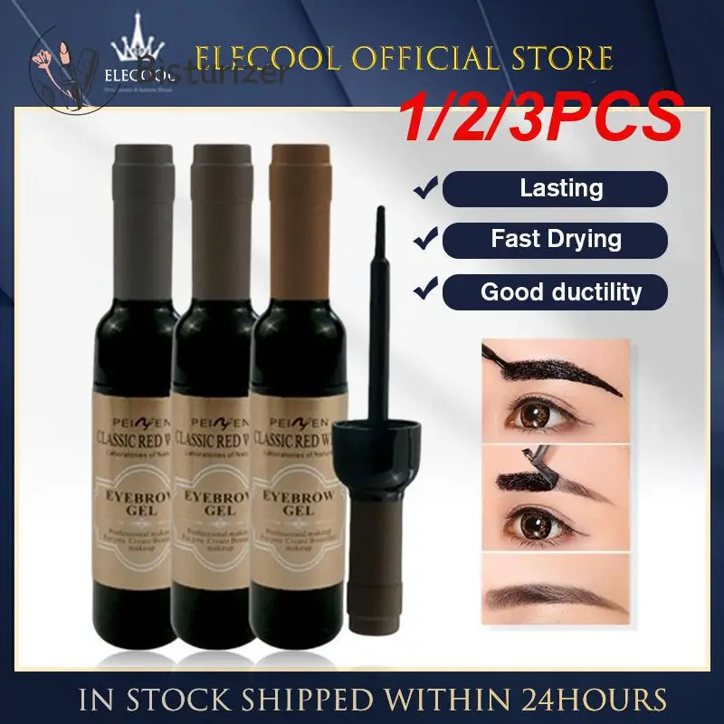 Crema de Gel de Henna para cejas, maquillaje para mujeres, tinte de cejas, lápiz de tatuaje impermeable, Kit de pinceles, Cosméticos de tinte, 1/2/3 piezas