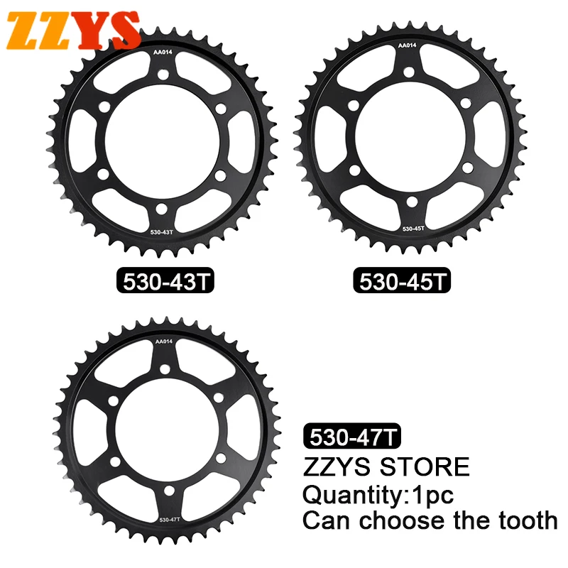 530 43T 45T 47T 43 45 Tooth Rear Sprocket Gear Wheel Cam Pinion For Yamaha Road FZS1000 Fazer 2001-2005 FZS 1000 FZ1 FZ-1 FZ 1