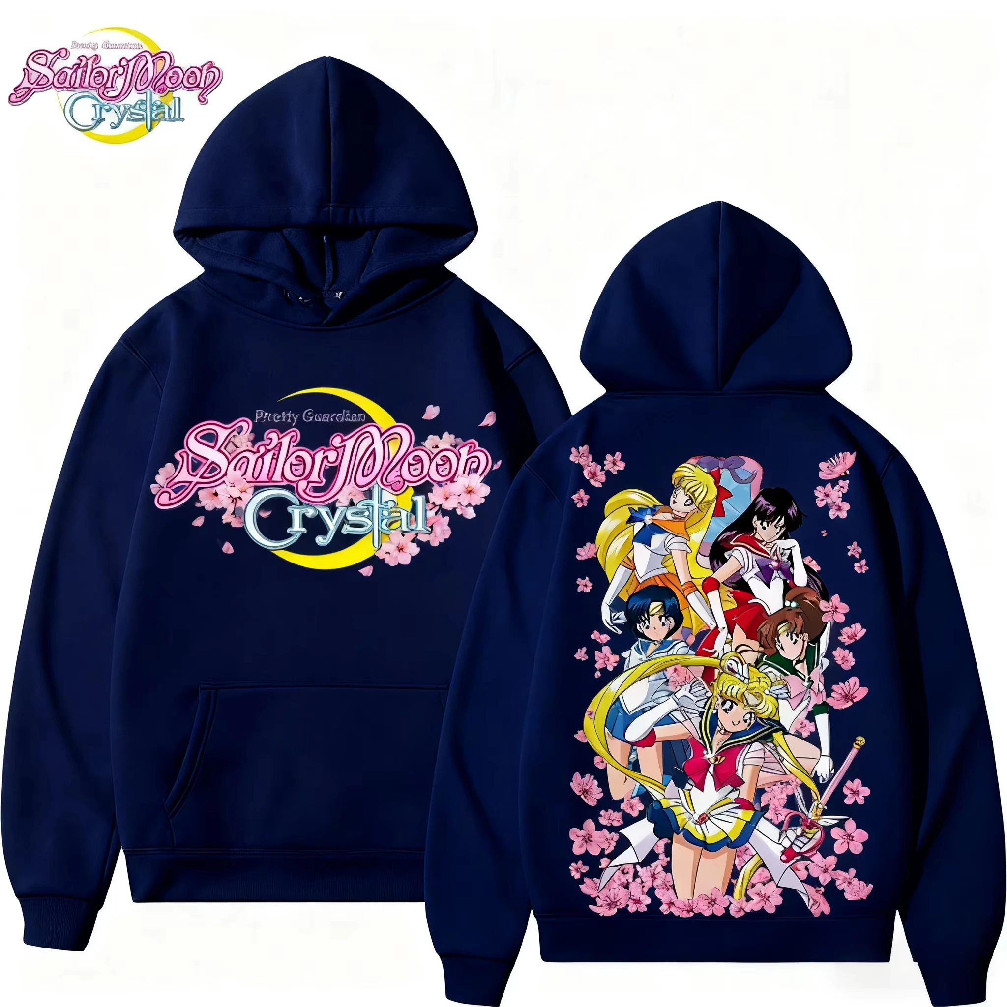 

Autumn Winter Fleece Japan Anime Sailor Moon Hoodie Men Women Hoodies Loose Sweatshirt Unisex Autumn Warm Casual Streetwear