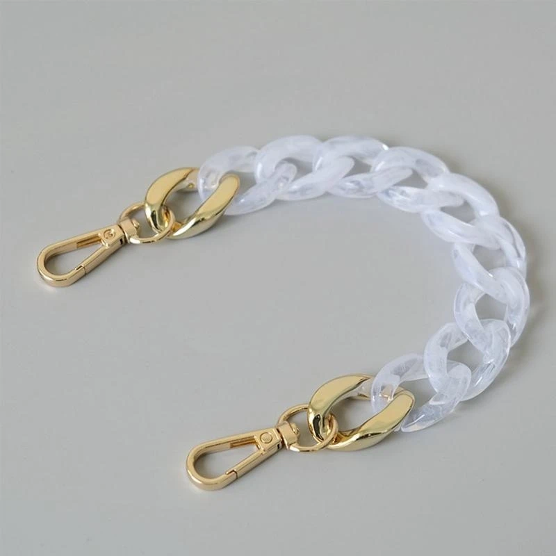 G5AE Bag Handle Chain DIY Acrylic Resin Handbag Strap Shoulder Purse Replacement 28cm
