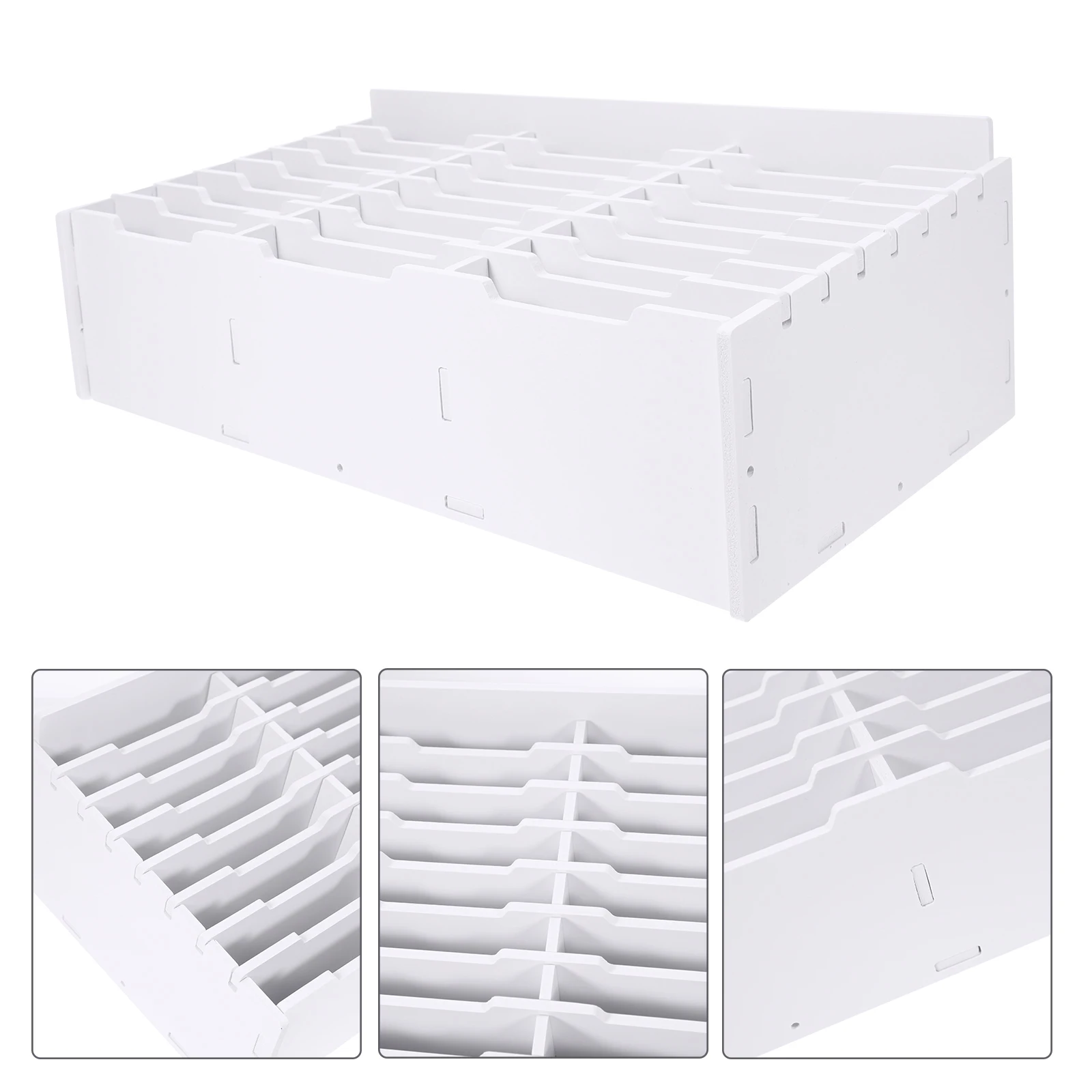 

Multi Grid Storage Box Cell Phone Organizer Classroom Office Desktop Holder Compartments Wooden Case For Schools Mobile Repair