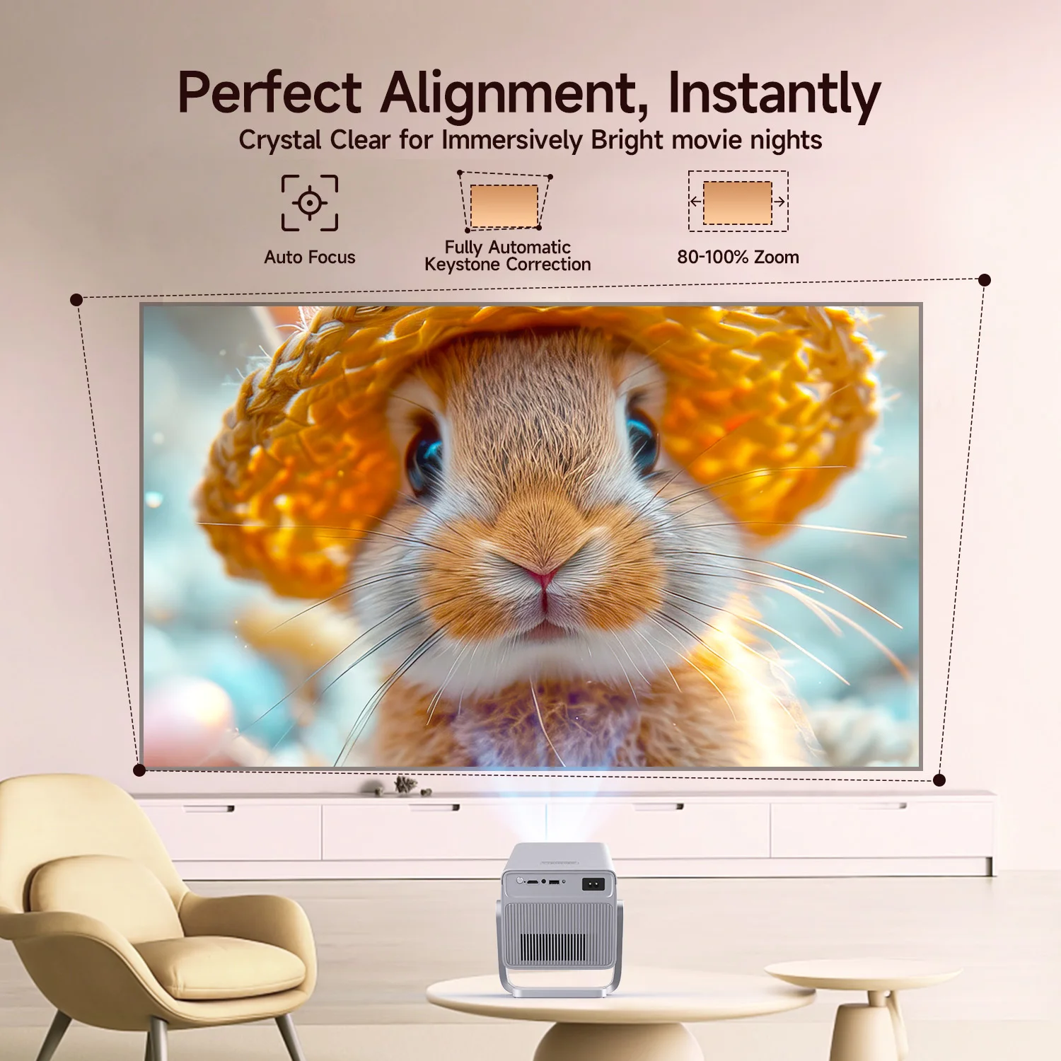 Magcubic X7 1000 ANSI 8K Smart-Projektor, 1080P mit integrierten Apps, Autofokus Heim- und Outdoor-Beamer mit Android 14 OS – Detail 5