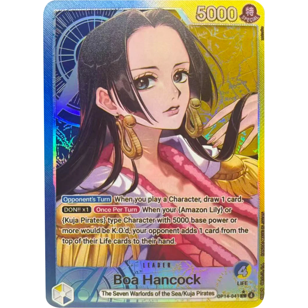 ONE PIECE Collection Cards GAME Boa Hancock Crocodile Dracule Mihawk Jinbe EN DIY High Quality Self Made Game Anime Cards Gift view 5