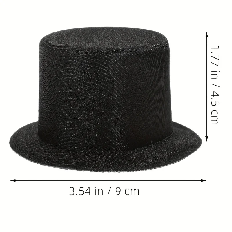 8pcs Doll Top Hat, Mini Tall Hat Set：black and white (4 Each), Mini Snowman Hat, Magic Hat Accessory, Handmade DIY Hat Base