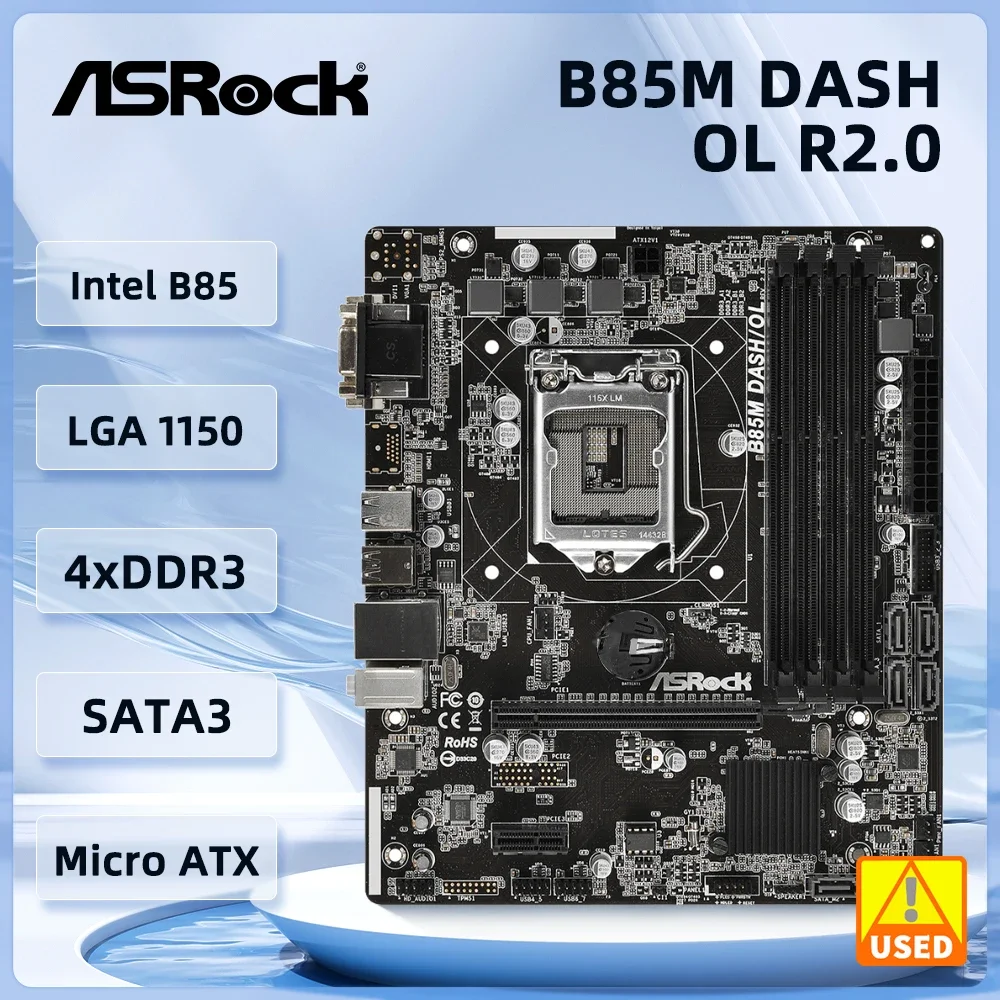 B85 Motherboard ASROCK B85M DASH/OL R2.0 Motherboard LGA 1150  support 4790 4770 4670 4570 4170 4130 cpu DDR3 32GB Micro-ATX