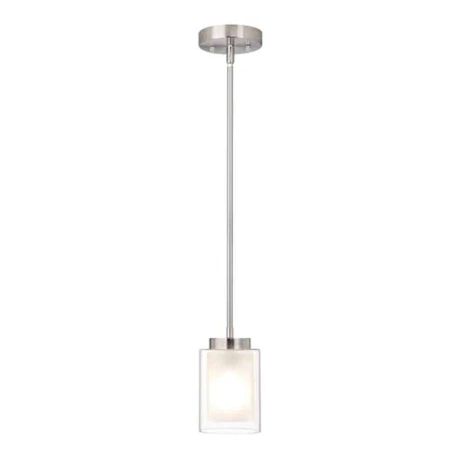 

Pendant Lighting Modern 1 Light Mini Pendant Light with Dual Glass in Adjustable Hanging Ceiling Light for Kitchen and Living R