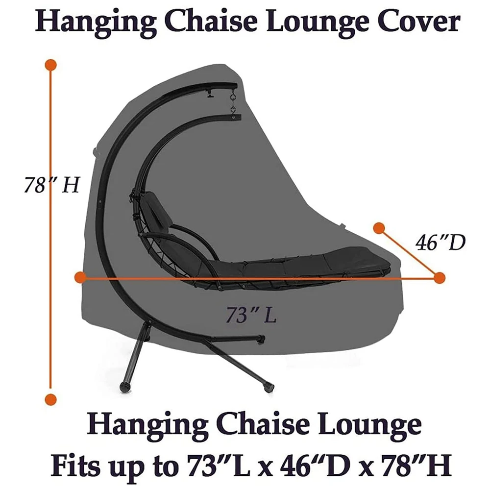 Hanging Chair Cover - Hanging Lounger Protective Cover Waterproof Anti-Dust Oxford Fabric Rocking Chair Rain Cover