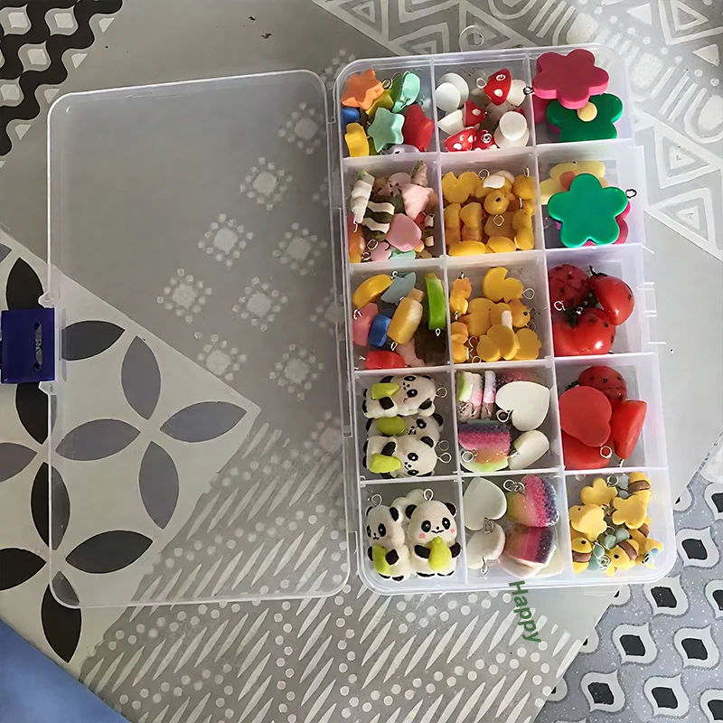 5pcs Clear Plastic Jewelry Organizer Boxes Compartment Storage Beads Charms Small Accessories Stackable Travel DIY Craft Case