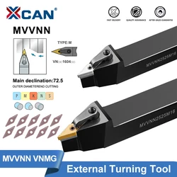 XCAN 10 pz VNMG Inserto In Metallo Duro MVVNN Portautensili per Tornitura Esterna MVVNN1616K16 MVVNN2020K16 MVVNN2525M16 Tornio CNC Utensile Da Taglio