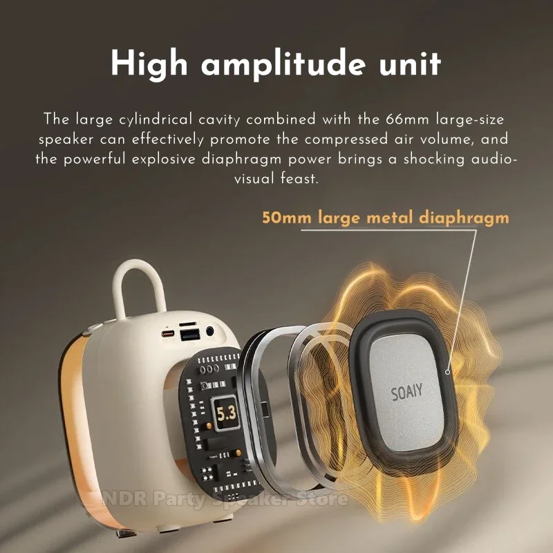 SOAIY Портативная беспроводная караоке-машина с двумя микрофонами BT PA Колонки KTV DSP Система HIFI Стереозвук RGB Красочные светодиодные фонари