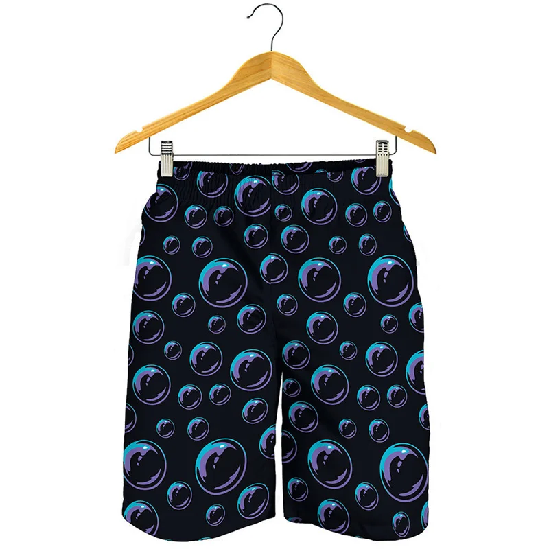 Colorful Soap Bubble Pattern Short Pants Men Streetwear Summer Oversized Beach Shorts 3D Printed Surf Board Shorts Swim Trunks