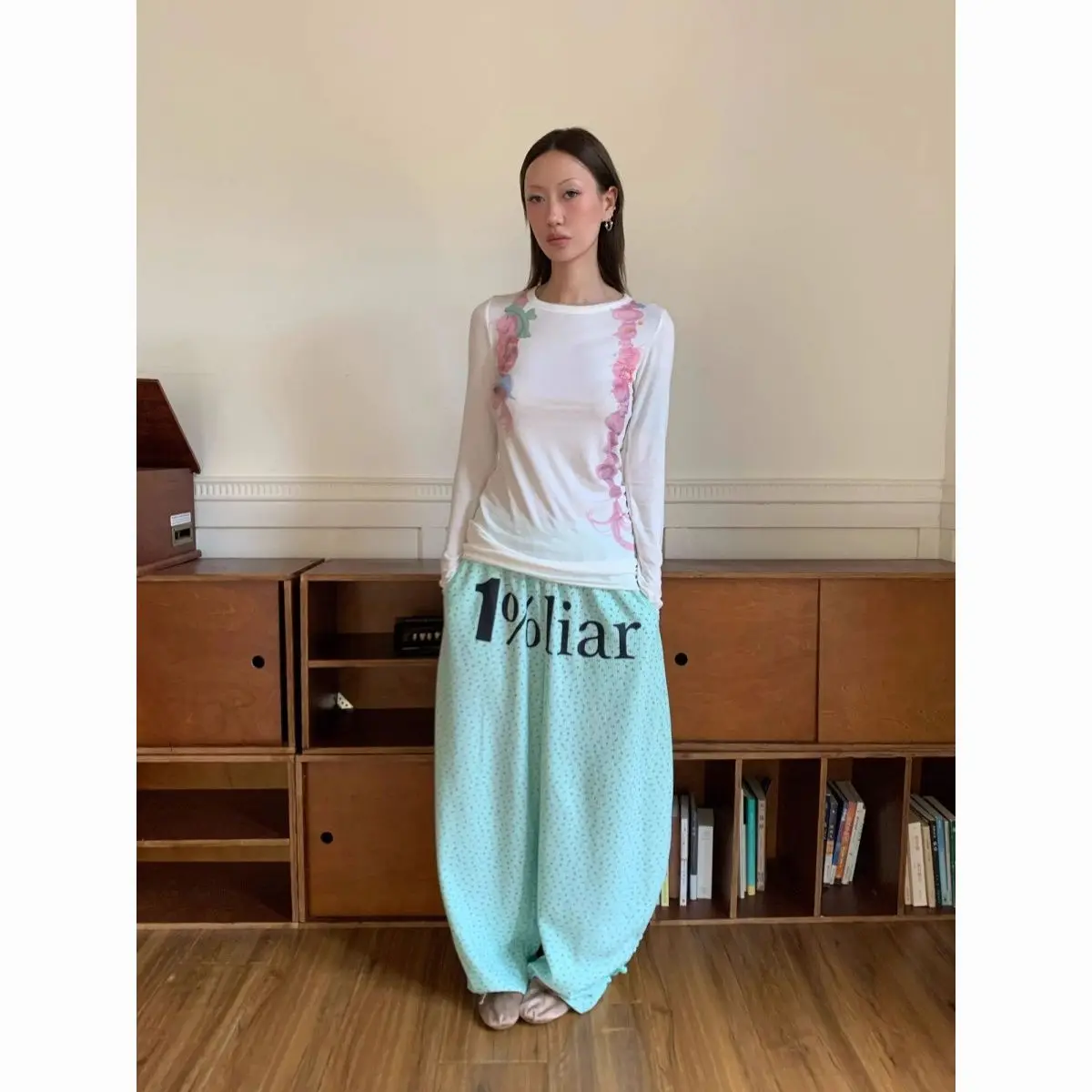 Aliexpress Women's New Chinese Style Frog Button Floral Waffle Knit Long Pajama Pants, Casual Home Trousers for Indoor Wear - Aliexpress Deal
