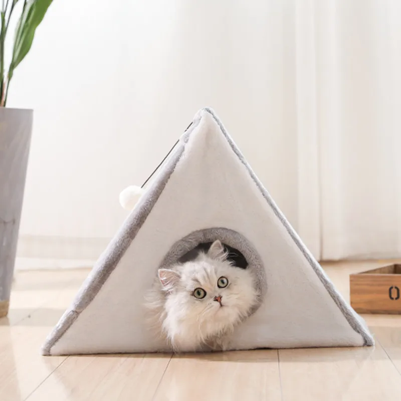 Foldable Cat House Bed Cat Climbing Frame Triangular Cat Scratching Board Grinding Claw Sisal Toy Pet Accessories