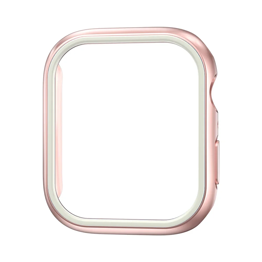 Funda luminosa para Apple Watch Series 9, 8, 7, 6, SE 5, sin película de pantalla, cubierta protectora de parachoques de PC duro para iWatch, 45mm, 44mm, 41mm, 40mm