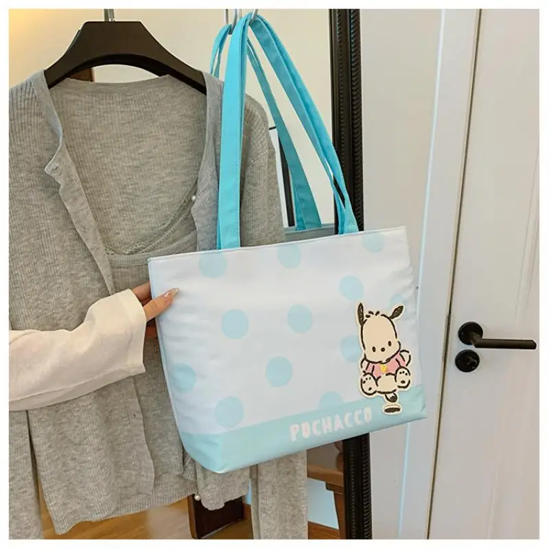 Sanrio Pochacco Kuromi Mymelody Cartoon Shoulder Bag Commuting Bag Toiletry Bag Waterproof Tote Bag High capacity Underarm Bag