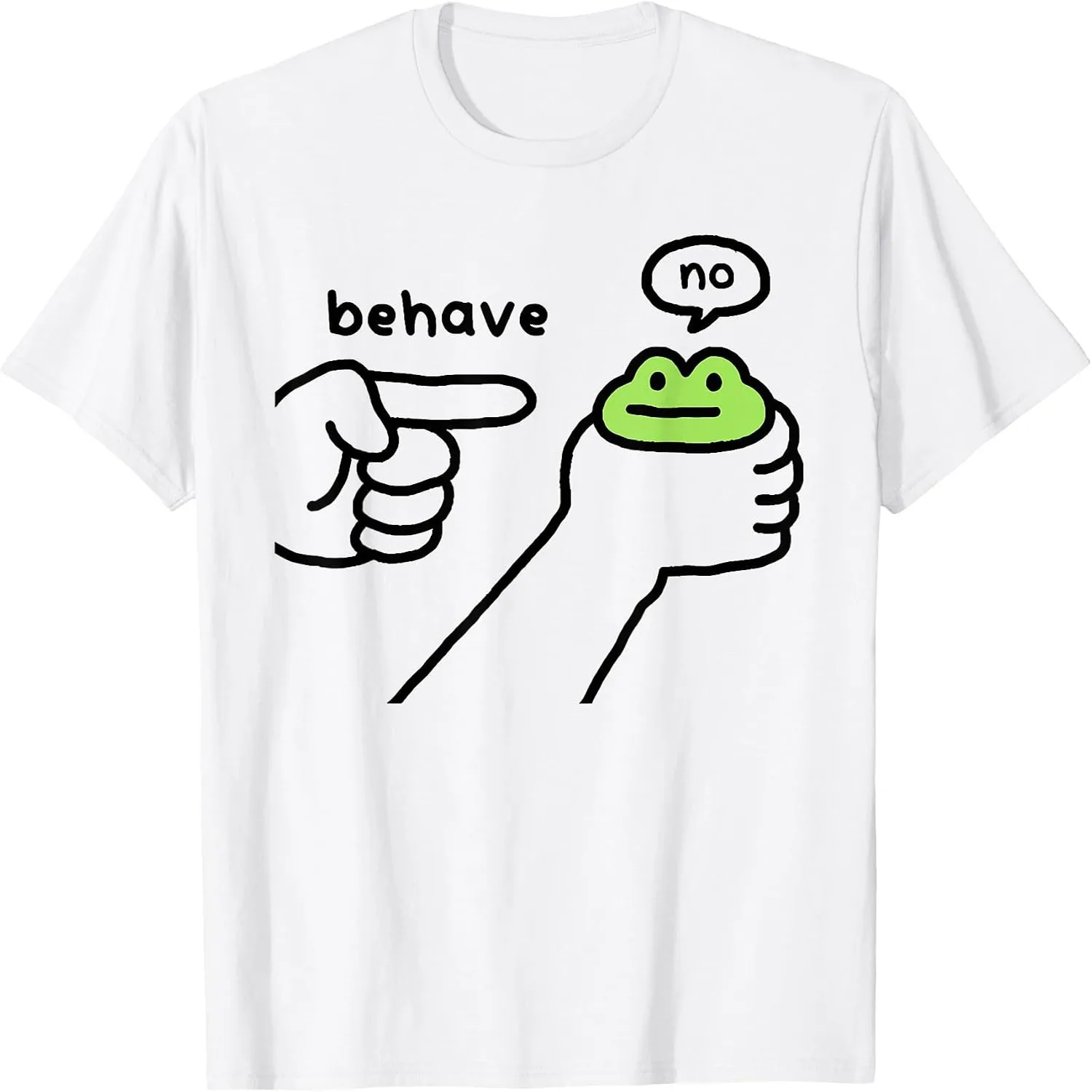Dishonest Frog Funny Frog Meme Behave No Cartoon Design T-Shirt