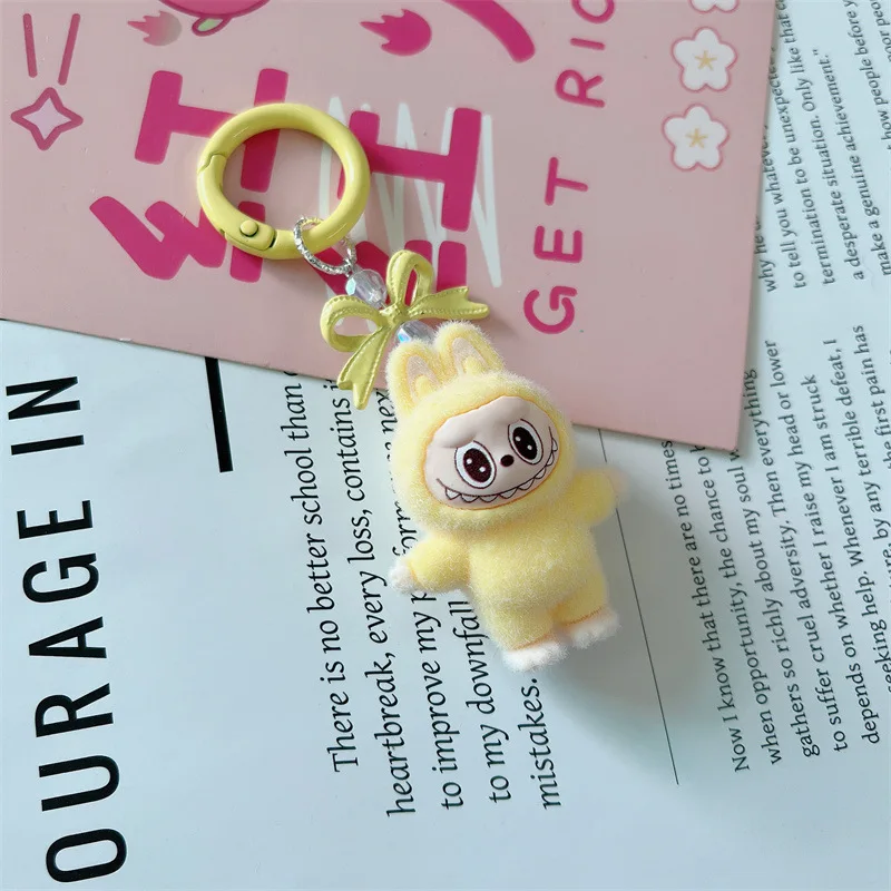 1/10 Cute Bow Labubu Key Chains for Women Girls Keychain Kawaii Bag Backpack Charms Couple Friend Jewelry Gift