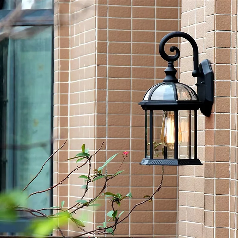

ABKY-LED Wall Lights Vintage Bulb Sconce Fixtures Black Bronze Outdoor Porch House Home Yard Garden Lighting