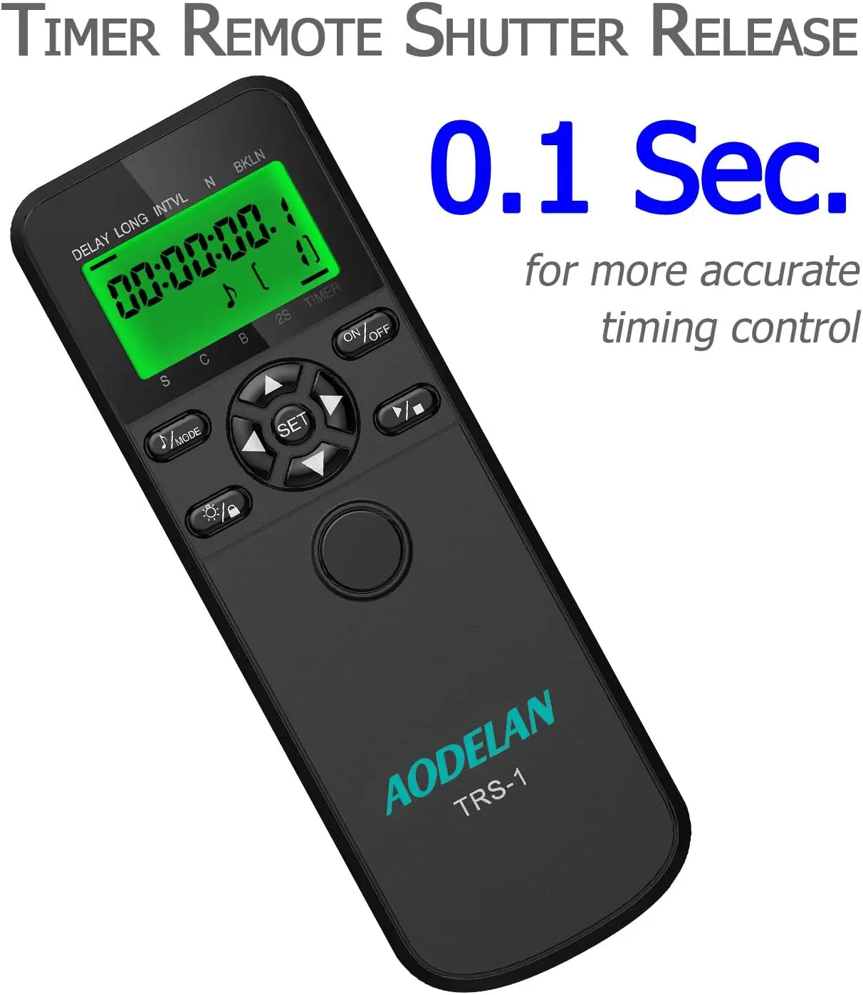 AODELAN TRS-1 Timer interruttore remoto Trigger Time-lapse per Select Canon Nikon Sony Fujifilm Panasonic Olympus Pentax camera