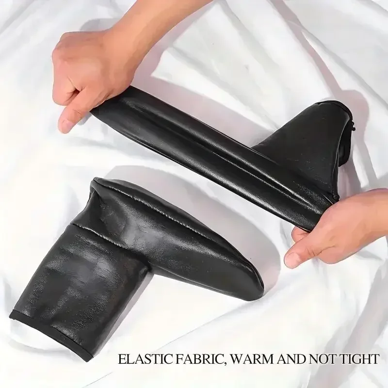 1/2/3 Pairs Weatherproof PU Leather Slipper Socks Waterproof Cloth Socks,Yoga Mats,Warm Sutumn&Winter Socks Men&Women\'s