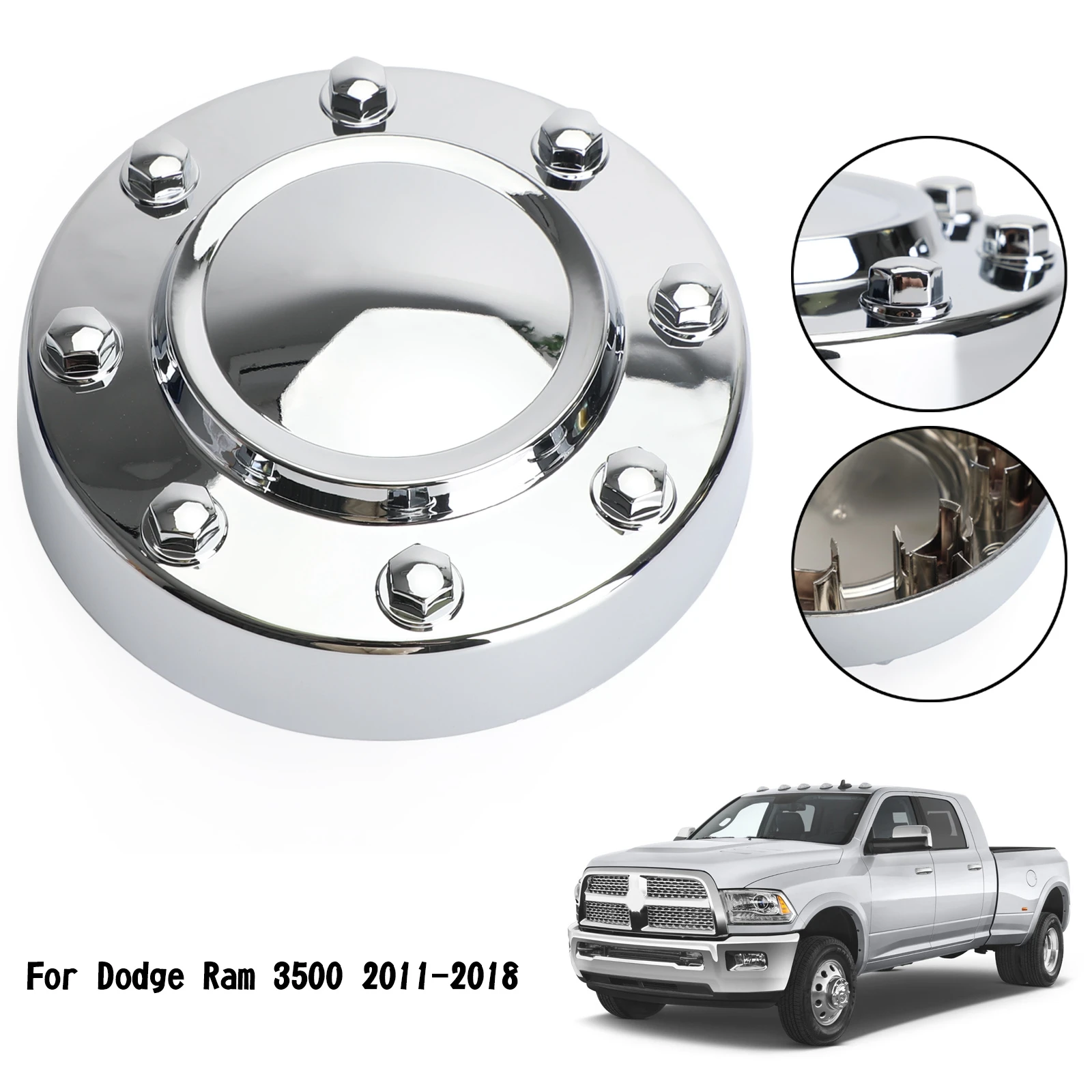 

Topteng Front Chrome Center Hubcap 68081010AB Fit For Dodge Ram 3500 2011-2018 Dually LH RH