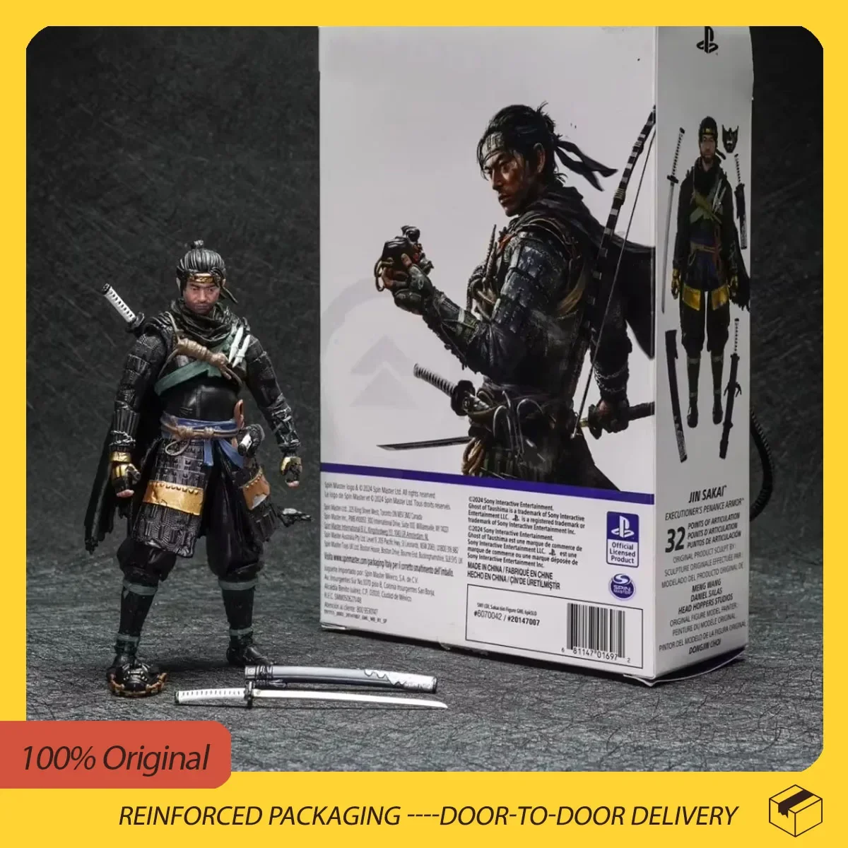 Original Ghost of Tsushima Anime Figur Jin Sekai 6 Zoll Actionfigur Serie Modell PVC Statue