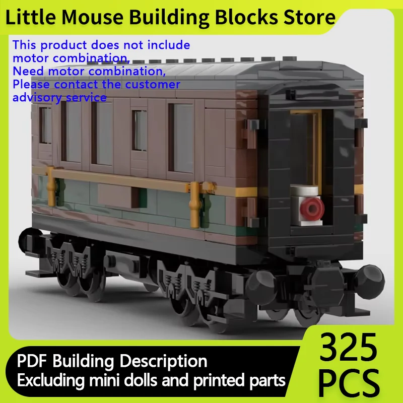 qwert City Car Model MOC Building Bricks Railway Train Brake Carriage Modular Technology Gift Holiday Assemble Children Toy Suit