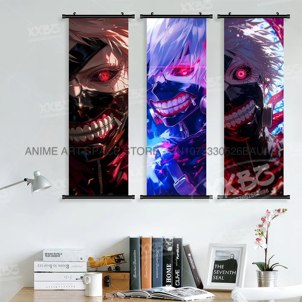 도쿄 구울 인쇄 캔버스 포스터 일본 애니메이션 캐릭터 홈 인테리어 벽화 벽 삽화 스크롤 그림 교수형 그림