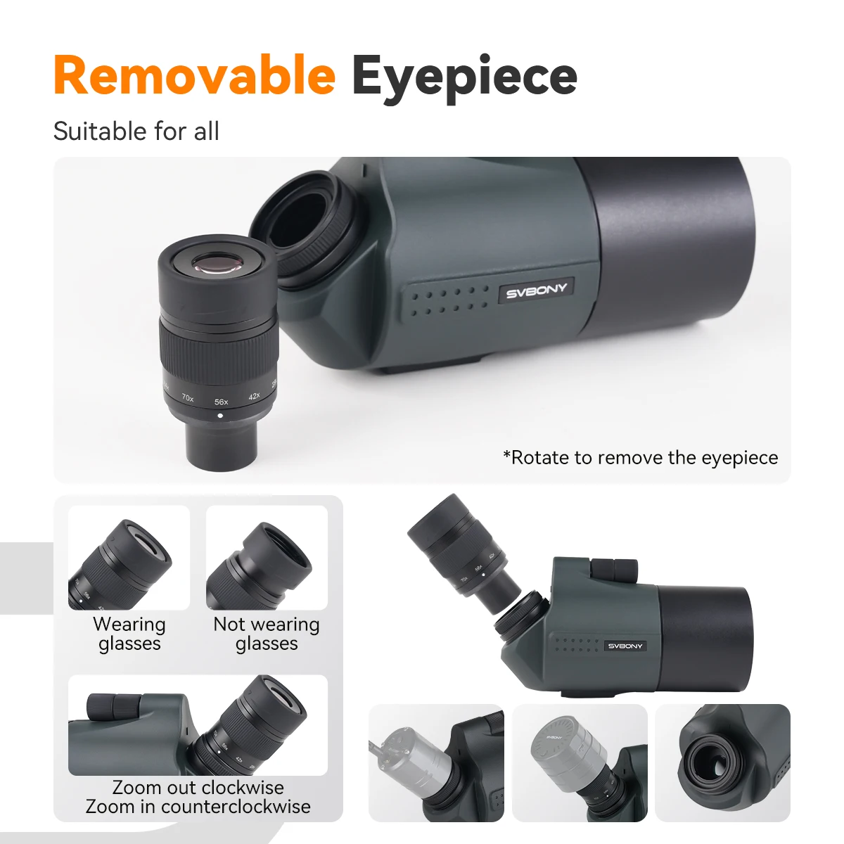 Svbony SV41Pro 28-84x80 Mak Spotting Scope FMC Waterproof Camping