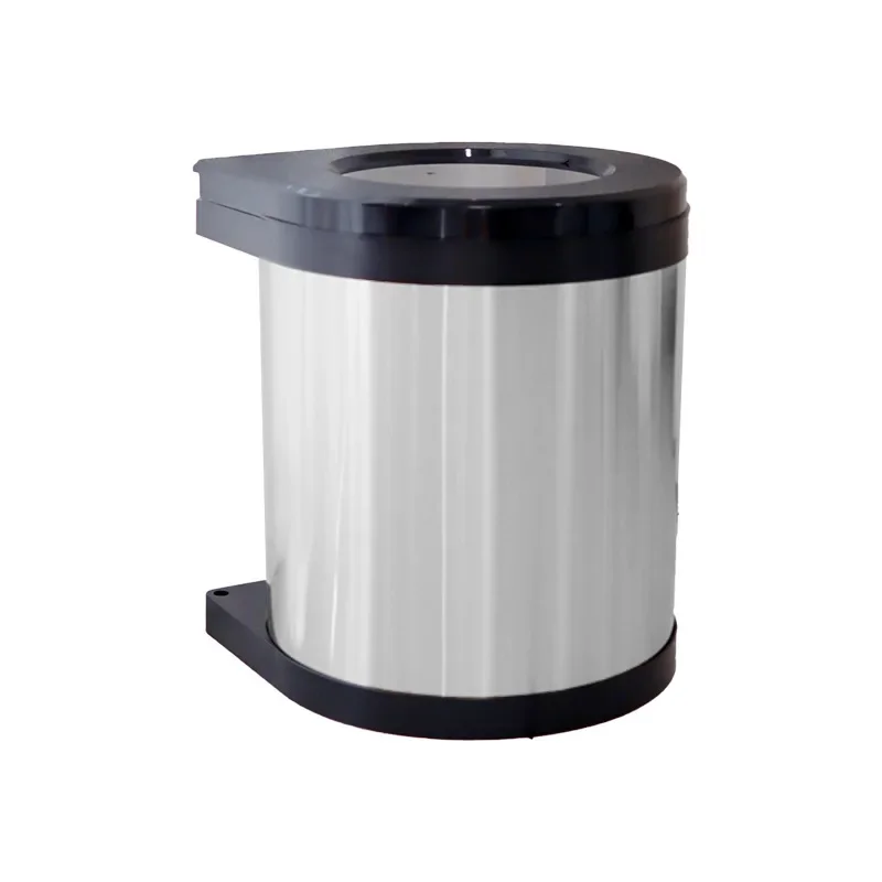 Kitchen Round Rotary Trash Can Cabinet Under Sink Stainless Steel