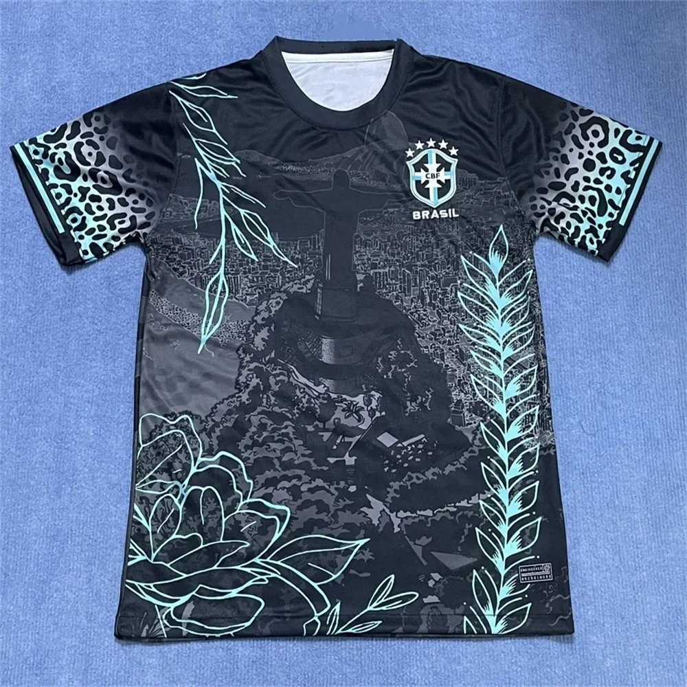 

2025 Brazil Soccer Jersey City Edition Summer Quick-Dry Football Training Short-sleeved Tees Breathable Men's Kids Casual Tops