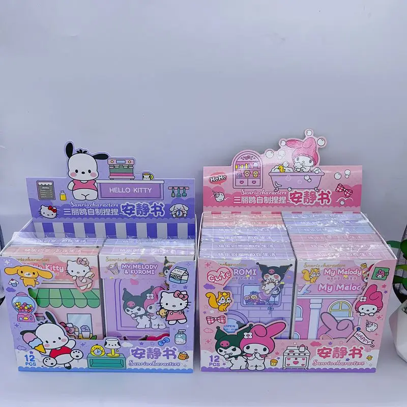 Sanrio Hello Kitty My Melody Pachacco Kuromi Cinnamoroll Quiet Book Decompression Toy Book Creative Diy Handmade Material Bag