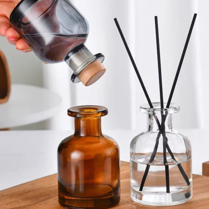 1pc 50ml Home Fragrance Diffuser Bottle Party Gifts Glass Container Reed Diffuser Essential Oil Bottle Oil Diffusers Reed Sticks