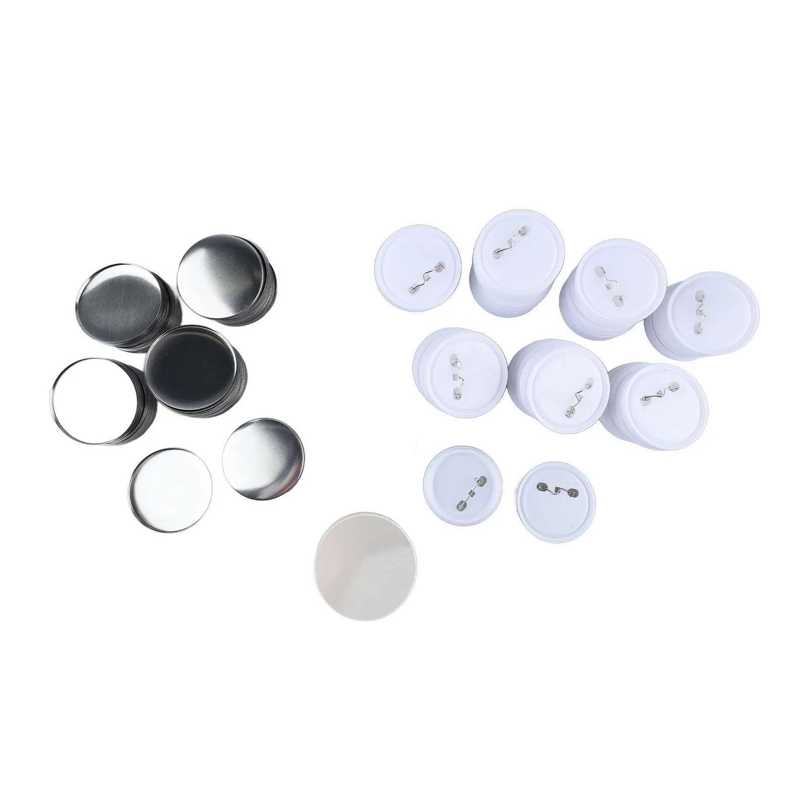 100 Set Pin Back Button Parts 2.3in Diameter Tinplate Plastic Base Buttons Making Supplies For Badge Craft DIY