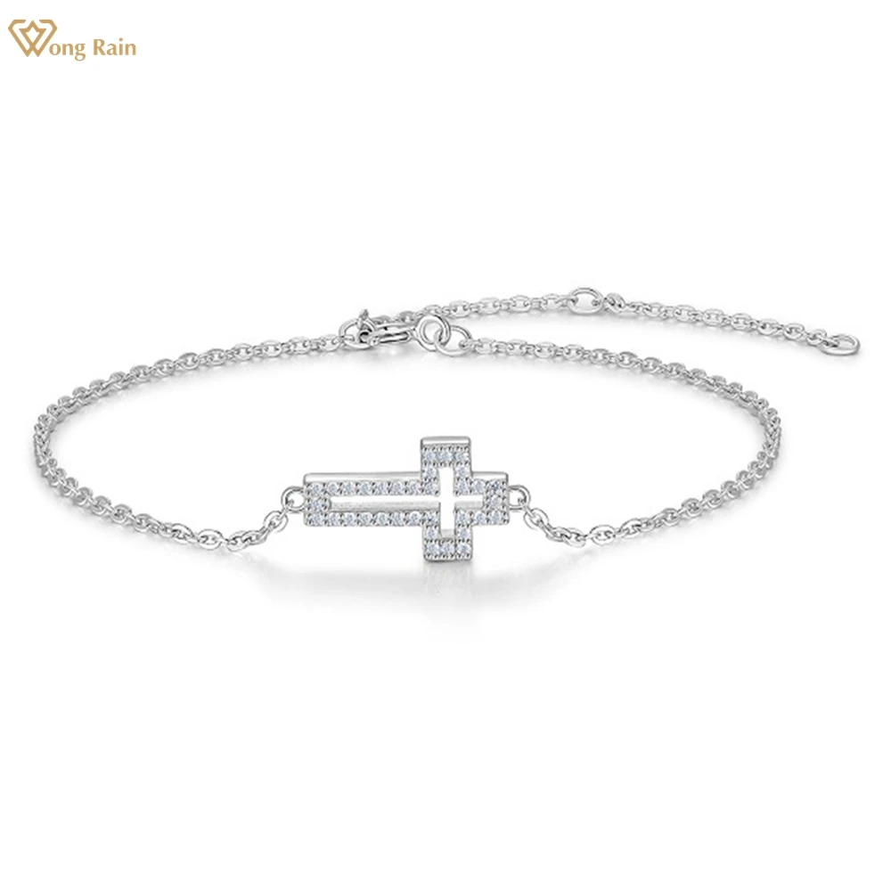 

Wong Rain Sparkling 925 Sterling Silver 3EX VVS1 D Color Real Moissanite Diamonds Gemstone Fashion Bracelets Bangle Fine Jewelry
