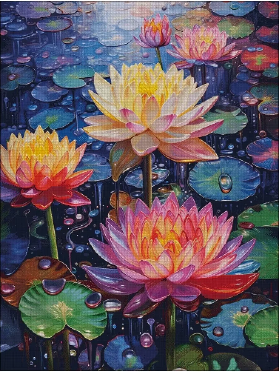 

Jigsaw Puzzles - Colorful Lotus- Family Fun Puzzles Educational Toys Creative Gifts for Teenagers and Adults Home Decor