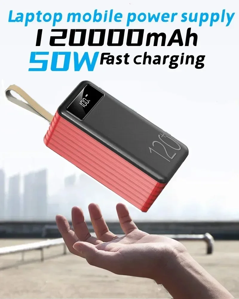 Batterie portable 120000mAh, chargeur rapide 50W PD, pour iPhone 12pro  Huawei