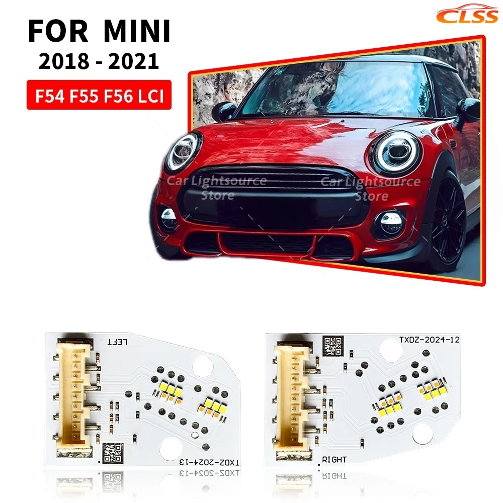 

White DRL Board Angel Eyes For Mini Cooper F55 F56 F57 Clubman F54 LCI 2018-2021 LED Headlight Daytime Running Light Turn Signal