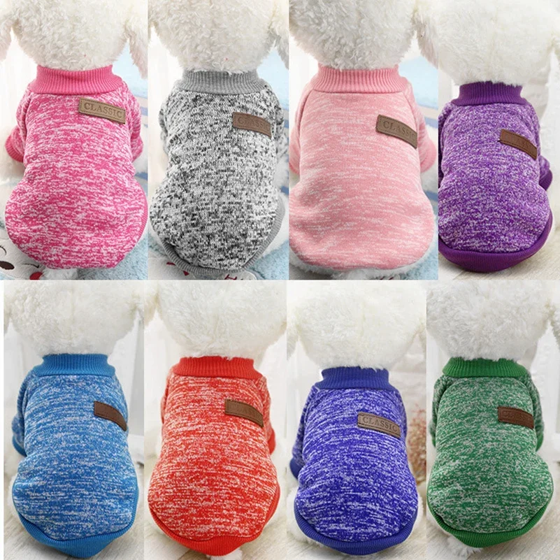 New Dog Clothes for Small Dogs Soft Pet Dog Sweater Clothing for Dog Cat Winter Chihuahua Clothes Classic Pet Outfit Hoodies