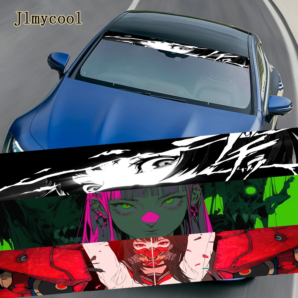 

Anime Cool Girl Car Decor Stickers Creative 3D Stereo Cartoon Decals Auto Front Windshield Sticker Car Exterior