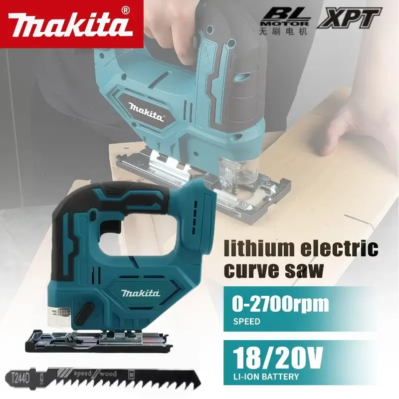

Makita DJV182 Cordless Jigsaw:18V,300W,0-2700rpm,80mm Stroke,±45° Cutting Angle,For Wood/Plastic/Metal Cutting Jobs