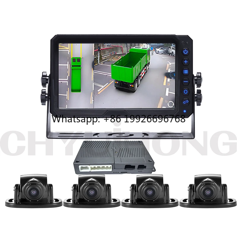 HD 1080P 3D 360 Degree Surround View Driving and Parking Camera System for DVR Recorder Reverse Monitor Bird's Eye View