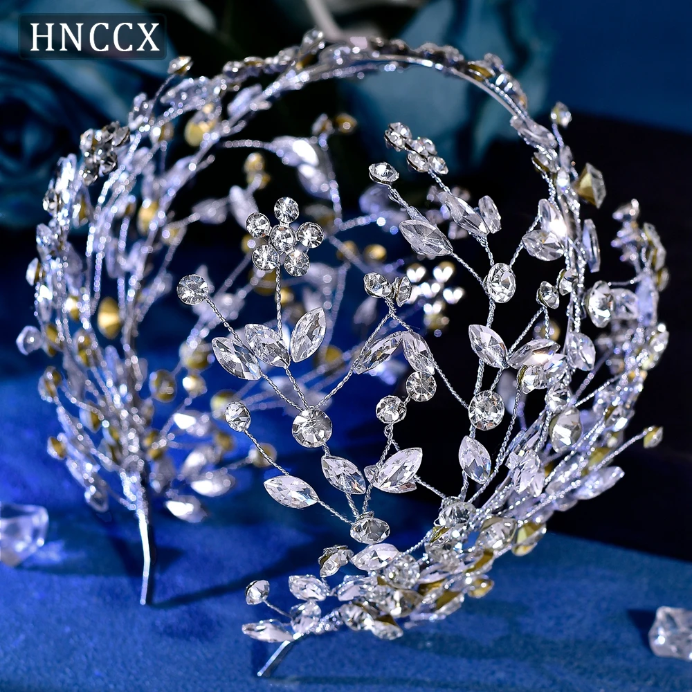 Hnccx cabeça de noiva argola luxuosa strass casamento bandana jóias de cabelo artesanal dama de honra festa headpieces acessórios cp794