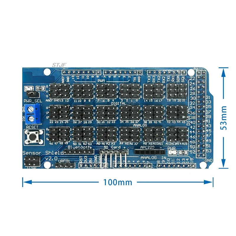 For Arduino MEGA Sensor Shield V1.0 V2.0 Dedicated Expansion Development Board MEGA 2560 Sup IIC Bluetooth SD Robot Parts DIY