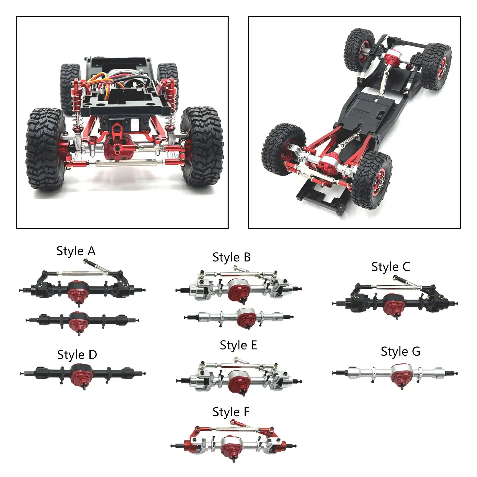 RC Front Rear Axle Housing DIY Modified Easy to Install RC Car Model Sturdy Replacements for D91 LC79 MN82 MN78 1:12 Scale RC