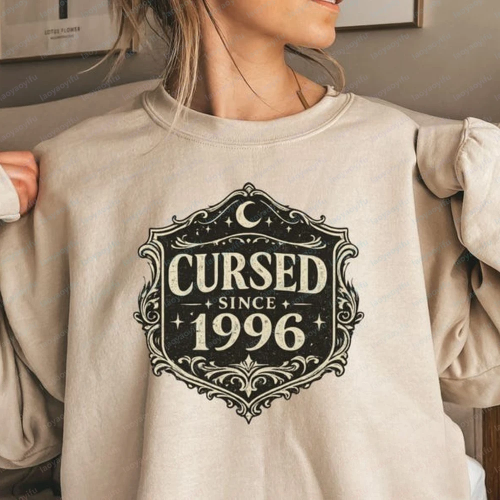 Cursed Since 1996 Sweatshirt Gothic 30th Birthday Shirt Choose Your Custom Year Romantic Goth Gift Dark Academia Clothing Tops