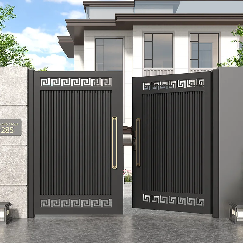 Aluminum alloy outdoor garden courtyard gate Aluminum art rural self-built villa gate Outdoor courtyard single and double door