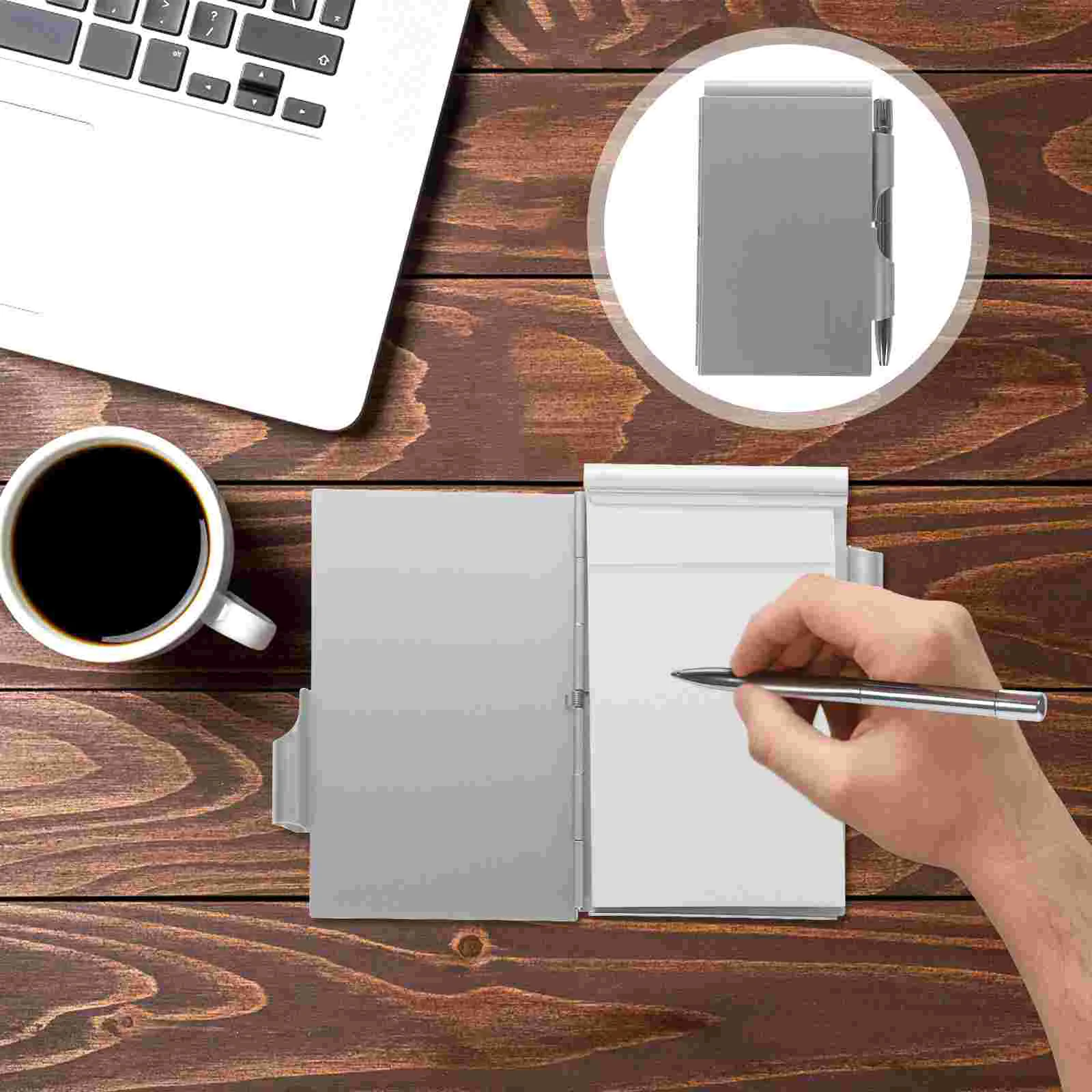 Pocket Notebook with Pen Mini Notebooks for Party Favors Portable Office School Supplies Aluminum Alloy