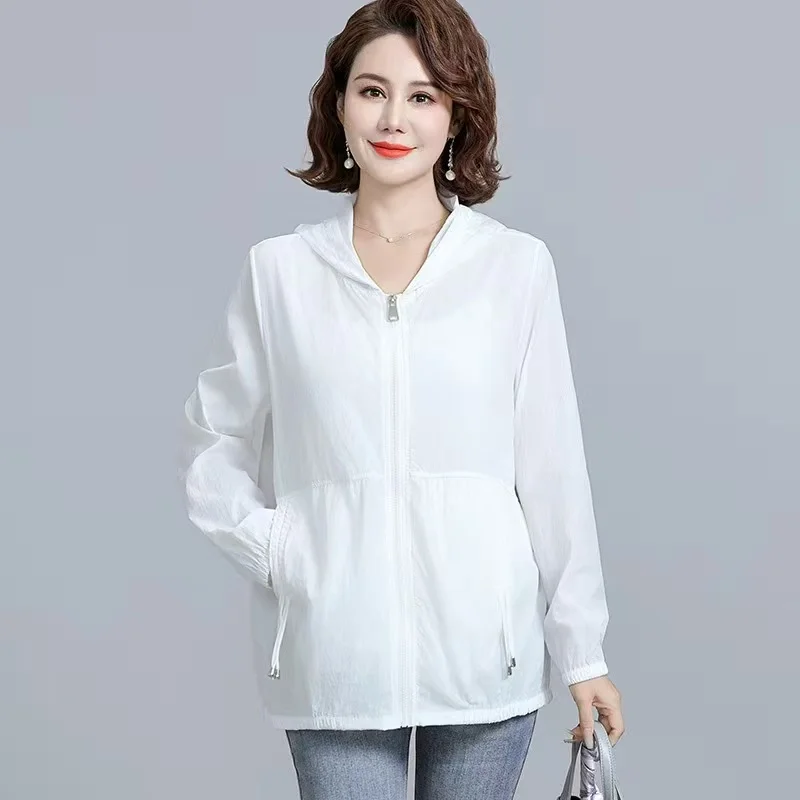 Sunscreen Jacket Women's Summer 2025New Middle-Aged Elderly Large Size Thin Sun-Protective Clothing Coat Breathable Overwear Top